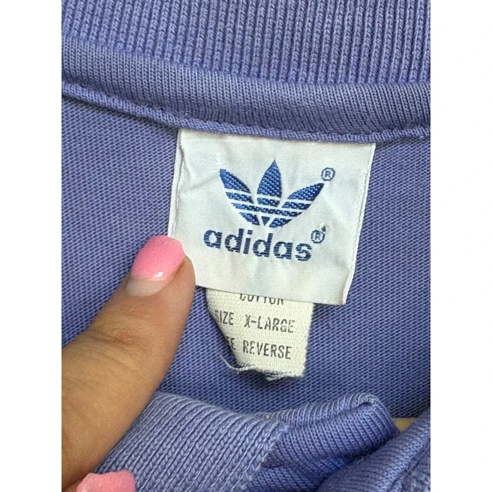 Vintage Adidas Trefoil Polo Shirt Purple Supima Cotton Mens XL M14W-BP